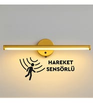 Gold Sensörlü Yapışkanlı Kablosuz Pilli Gün Işığı Led Aplik