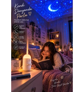 Çocuk Odası İçin Yıldızlı Gökyüzü Projeksiyon Gece Lambası
