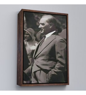 Çerçeveli Atatürk Tablosu (Beyaz)