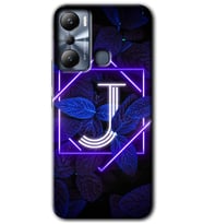 İnfinix Hot 20i Kılıf HD Desen Baskılı Kılıf - Dark Neon Yaprak J Harfi