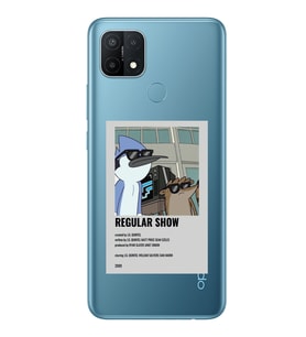 Oppo A15 / A15S Uyumlu Regular Show Mordecai ve Rigby Desenli Şeffaf Telefon Kılıfı
