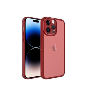 Apple iPhone 14 Pro Max Uyumlu Kılıf Kamera Korumalı Transparan Zore Post Kapak (Kırmızı)