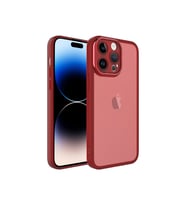 Apple iPhone 14 Pro Max Uyumlu Kılıf Kamera Korumalı Transparan Zore Post Kapak (Kırmızı)