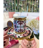 Royking Ricamo 6lı Kahve Fincan Takımı PEMBE-SOMON BKY 001 (Mor - Somon Pembe - Lila)