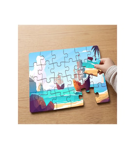 Denizde Korsan Gemileri Tasarımlı 24 Parça Ahşap Çocuk Puzzle MPK0899