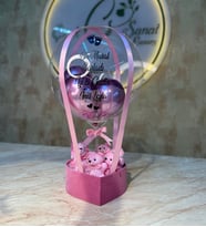 Kalp Balon Kutusu Pembe Kişiye Özel