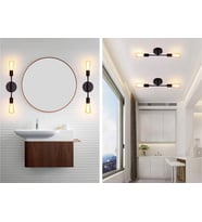 RIOLİGHT MODERN TAVAN-DUVAR SİYAH 2XE27 DUYLU METAL APLİK PLOFONYER AVİZE