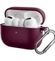 For AirPods Pro 2 ile uyumlu Kılıf Silikon Tam Koruma Kancalı Anahtarlık Comely For Apple Airpods Pro 2 ile Uyumlu Silikon Kılıf Bordo