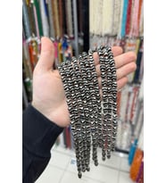 Tibet Akik Taşı Arpa Kesim Siyah Beyaz 8x12mm Doğal Taş Dizi