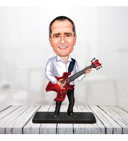 kişiye özel karikatür biblo elektro gitarist