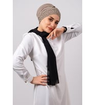 Vizon Pratik Hazır Geçmeli Tesettür Bone Sandy Kumaş Taşlı 1456_10
