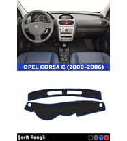 Opel Corsa C (2000-2006) 3d Torpido Koruma Kılıfı - Ön Göğüs Kaplama - Mavi Şerit