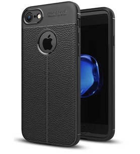 Apple iPhone 8 Kılıf Esnek Pu-Deri Leather-Pu Serisi Protected Case (Siyah)