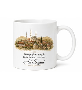 Memleket Temalı İsim Soyisim Baskılı Kupa Bardak Özel Tasarım Hediye