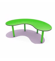 Fasulye Masa 80x130cm (Metal Ayaklı) Eğitici Ahşap Ders Çalışma Masa Yeşil Çocuk Oyuncak Zeka Geliştiren Montessori Kreş