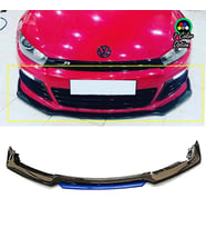 Vw Scirocco R Mavi Renkli Şeritli Dilli Ön Lip 4 Prç Parlak Siyah ABS