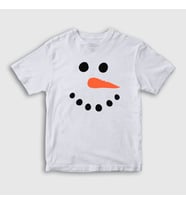 Presmono Unisex Çocuk Beyaz Snowman Kardan Adam Yılbaşı T-Shirt 270939tt