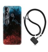 Tecno Spark 6 6 Go 8C 8 Pro 7 7 Pro Kılıf Boyun Askılı Silikon Red Blue Black Abstact 1386