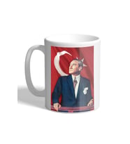 KİŞİYE ÖZEL MUSTAFA KEMAL ATATÜRK TASARIM BASKILI KUPA BARDAK 012