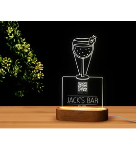 BK Gift Restoran & Cafe & Barlara Özel Led Lamba QR Kod Menü, Işıklı QR Menü, QR Kodlu Masa Dekoru, Işıklı Pleksi Biblo-19