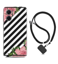 Xiaomi Redmi Note 11E Kılıf Resimli Boyun Askılı İpli Desenli Silikon Strip Flowers 2 1409
