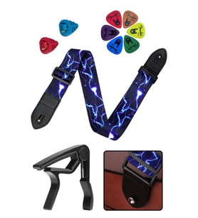 Midex SR-11BL-PAK Desenli Gitar Omuz Askısı Metal Capo ( 2 Pena Kutusu 6 Pena )