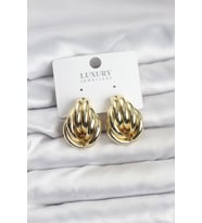 Pirinç Gold Renk Vintage Kadın Küpe 5886 - GLST7813-1893