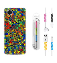Huawei Nova Y70 Y90 Nova 9 SE  Kılıf Kablo Koruma Spiral Silikon Nazar Boncukları 1746