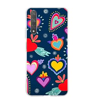 PrintiFy Huawei Nova 5T ile Uyumlu 1mm Slim Fit Retro Renkler 3 Baskılı Şeffaf  Kılıf
