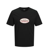 JACK JONES Erkek Yazı Baskılı Tişört 12297891 (Siyah)