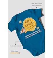 Beni Öpme Bende Mi? Evet Sende Baskılı Bebek Zıbını – Çıtçıtlı Body  %100 Pamuk Kısa Kol (Koyu Mavi)