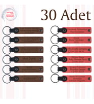 A Kahve & Nar Çiçeği, Seyahat Acentesi Müşterilerine Hediye, 30’lu Set,Kişiye Özgü Yazılı Anahtarlık