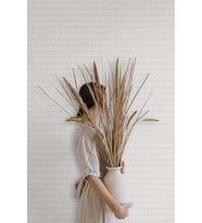 MUSE Koleksiyonu 25102-1 Beyaz Dokulu Silinebilir Nonwoven Vinil Duvar Kağıdı