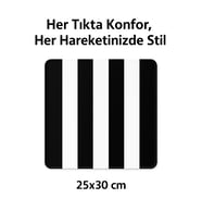 25×30 cm Kırmızı‑Sarı Çizgili Mouse Pad Kara Kartal Tutkunlarına Özel Beşiktaş Temalı