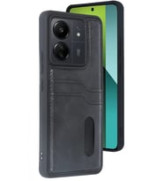 Redmi 13C Kılıf Sara Kartvizitli Deri Kılıf - Siyah