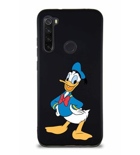Xiaomi Redmi Note 8 Soft Premier Kapak Donald Duck-C Tasarımlı Silikon Kılıf - Siyah (Şeffaf)