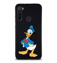 Xiaomi Redmi Note 8 Soft Premier Kapak Donald Duck-C Tasarımlı Silikon Kılıf - Siyah (Şeffaf)