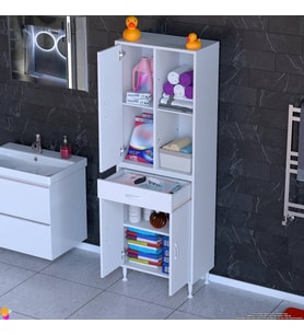 Modilayn AFRA 55x173x32,5 Çok Amaçlı Banyo Mutfak Erzak Kavonoz Kiler Ayakkabı Dolabı