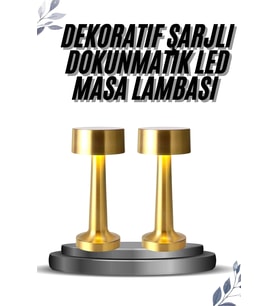 Kablosuz Renkli Masa Ve Gece Lambası Altın Rengi Dokunmatik Led Lamba