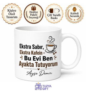 Ergen Çocuğu Olan Ebeveynlere Ekstra Sabır Ekstra Kafein Kupası Hediye