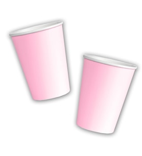 Makaron Karton Bardak, 8 Adet - Pembe