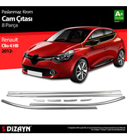 Renault Clio 4 HB Krom Cam Çıtası 8 Prç. 2012-2019