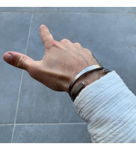 Çelik Bileklik Premium 316L 2 Li Çift Yönlü Kullanılır (Gümüş Gri)