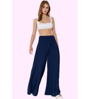 Kadın Moda Geniş Paça Dokuma Pantolon Yazlık Rahat Kesim Stilin Buluştuğu Yer
