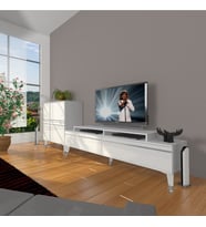 Decoraktiv Ekoflex On Mdf Silver Tv Ünitesi Tv Sehpası - Parlak Beyaz