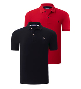 İKİLİ SET T8561 DEWBERRY ERKEK TSHIRT-SİYAH-KIRMIZI