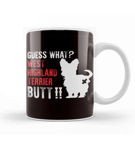 Funny West Highland Terrier Butt Westie Dog Breed Dogs Owner Kupa Bardak Porselen
