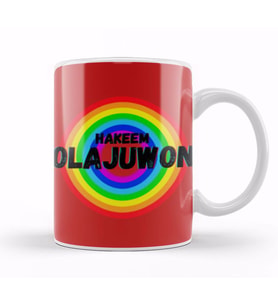Hakeem Olajuwon  Basketball gifts Vintage Retro Rainbow Quotes For BOYS AND Dad Kupa Bardak Porselen