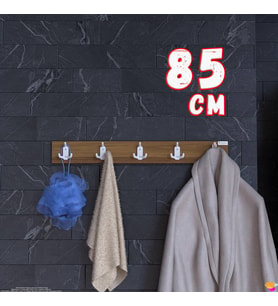 Modilayn ARI Serisi (81,4x9,6 cm) 15 Kancalı - 5'li Set Banyo Askısı Ekstra Düzen ve Yer Tasarrufu