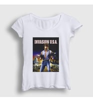 Presmono Kadın Beyaz invasion Chuck Norris T-Shirt 257251tt (Beyaz)